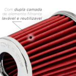 Filtro De Ar Esportivo Duplo Fluxo 12x12 Ronco Celta Onix Astra - Imagem 5