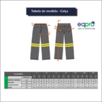 Calça Brim 1/2 Cós EQPRO Preta com 4 Bolsos - Imagem 8