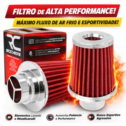 Filtro De Ar Esportivo Duplo Fluxo 12x12 Ronco Celta Onix Astra