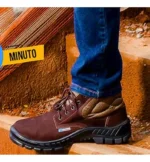 Botina de Segurança com Cadarço Nobuck Marrom 50B26-BP Marluvas - Imagem 4