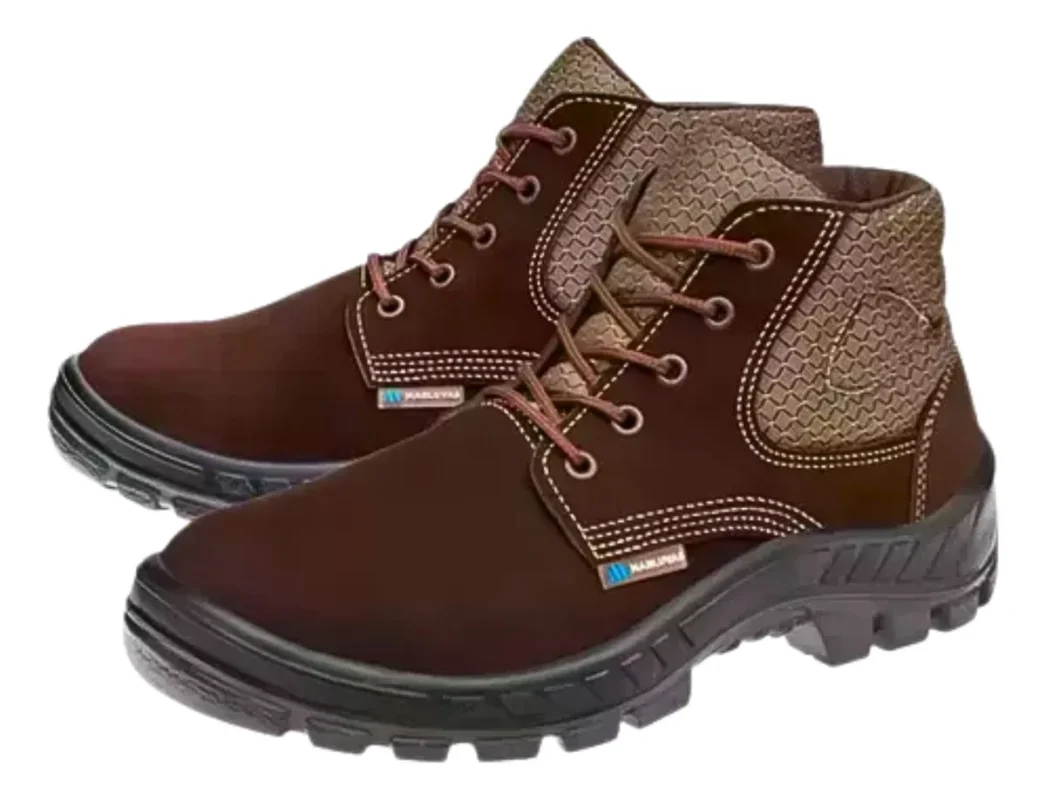Botina de Segurança com Cadarço Nobuck Marrom 50B26-BP Marluvas
